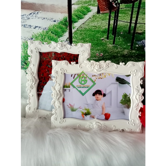 khung pha lê 13x18 sứ hoa hông 