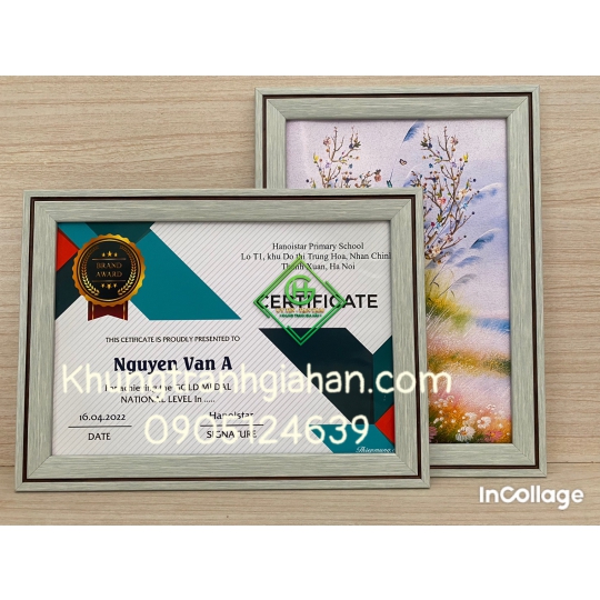 khung bằng khen mẫu 208 XANH