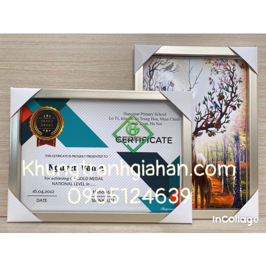 khung bằng khen mẫu 103 bạc