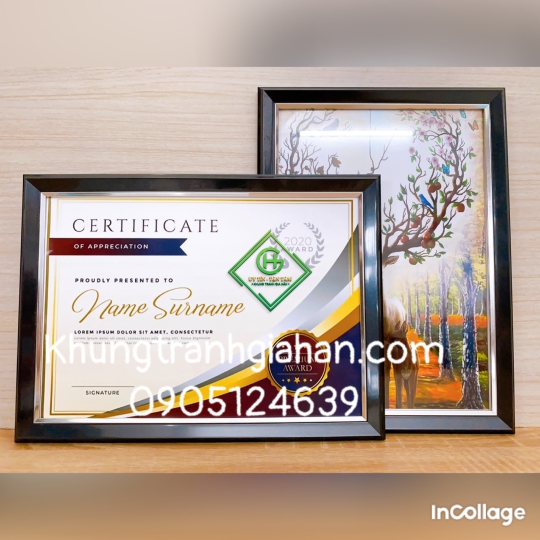 khung bằng khen mẫu HQ ĐEN