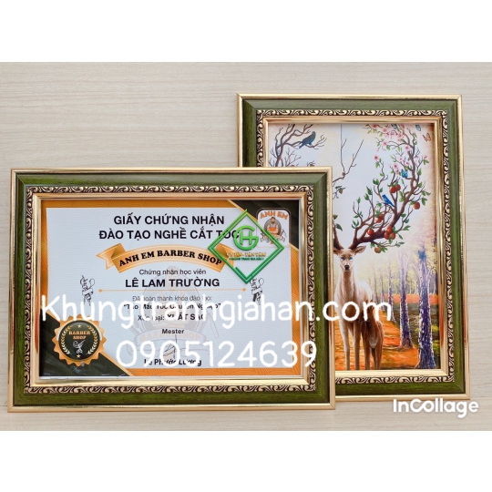khung bằng khenmẫu 3707 xanh 