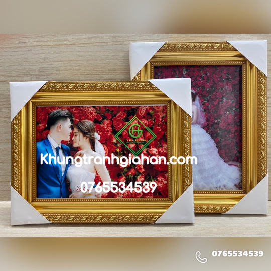 khung hình mẫu 518 vàng hoa văn
